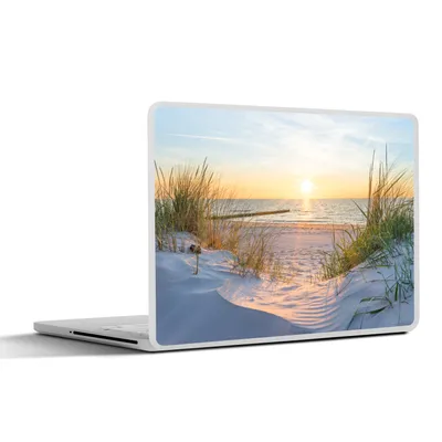 Produktbild von MuchoWow® Laptop Aufkleber Sticker Cover Strand - Sonne - Düne - Gras - Sand - Horizont 30x22 cm - Laptop-Sticker