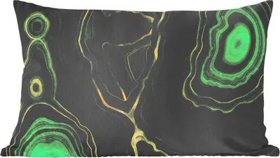 Produktbild von MuchoWow® Zierkissen Sofakissen Wohnzimmer Dekokissen 50x30 cm Gold - Grün - Achatstein - Geode - Marmor - Wohnzimmerdekoration - Polster mit Photo