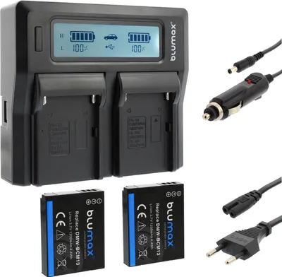 Produktbild von 2x Akku + Lader für Panasonic DMW- BCM13  DMC-FT5 TZ41 TZ71 ZS30 1200 mAh