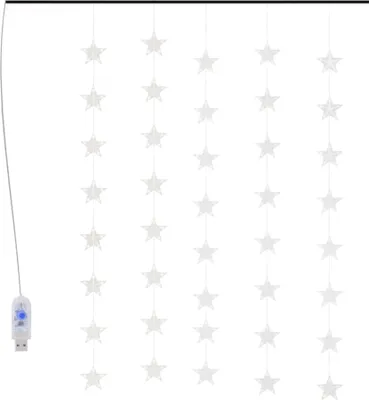 Produktbild von vidaXL LED Sternenvorhang Lichterkette 200 LED Blau 8 Funktionen