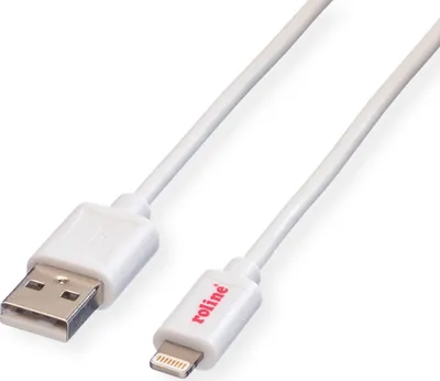Produktbild von ROLINE USB 2.0 Sync- & Ladekabel mit 8pin-Connector, weiß, 1,8 m