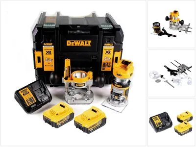 Immagine prodotto di DeWalt DCW 604 M2 fresa combinata a batteria 18V 55 mm + 2x batterie ricaricabili 4,0 Ah + 1x caricatore rapido in TSTAK