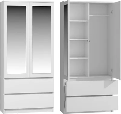 Image de raumhirsch : Armoire spacieuse SS-90L avec miroir, tiroirs et étagères