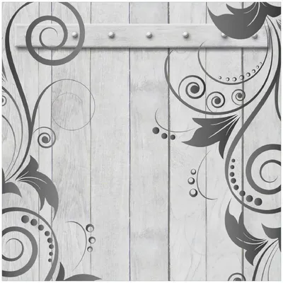 Produktbild von Wallario Memoboard Magnettafel aus Glas, Größe 50 x 50 cm, Motiv Graue Holztür mit Schnörkelmuster