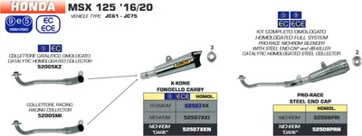 Produktbild von ARROW Racing-Krümmer für Honda MSX125 2016- , ohne Katalysator