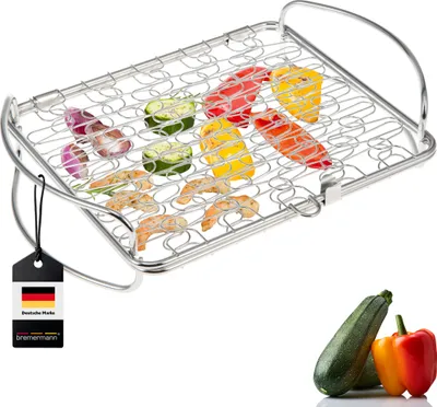 Produktbild von bremermann Grillkorb dehnbar // Edelstahl // 29,7 x 21,4 cm // für ganzen Fisch, Fleisch, Gemüse