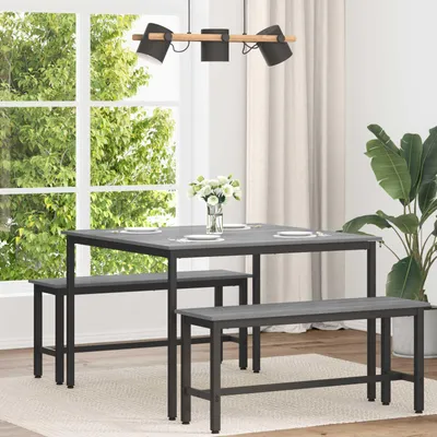 Imagen del producto de Maison Exclusive - Mesa de comedor, 110 x 110 x 75 cm, tablero de madera en color Sonoma gris