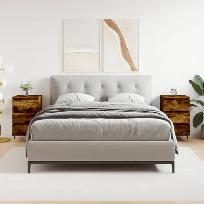 Immagine prodotto di vidaXL Comodini, set da 2 pezzi, rovere affumicato, 40x35x69 cm, materiale in legno