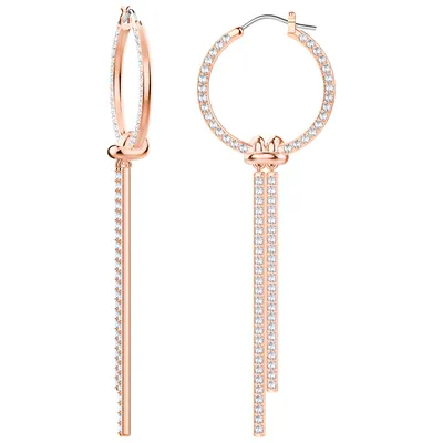 Immagine prodotto di Orecchini a cerchio Swarovski, modello 5390820, collezione Lifelong, color argento, placcati in oro rosa