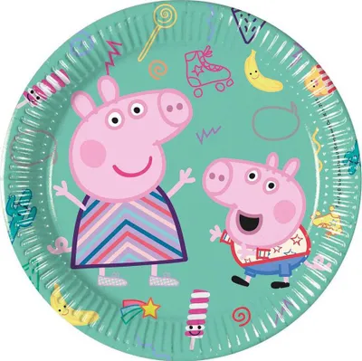 Obrázek produktu pro Párty papírové talíře prasátko Peppa pig 20 cm - 8 ks