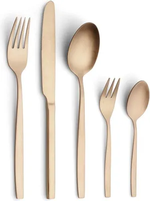 Immagine prodotto di Set di posate in acciaio inossidabile da 30 pezzi, color bronzo, per 6 persone