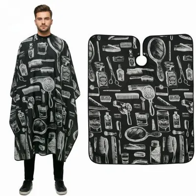Zdjęcie produktu dla Peleryna fryzjerska barberska do salonu duża strzyżenia 140x155 klamra