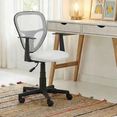 Produktbild von Kinderdrehstuhl STUDIO - Ergonomischer Schreibtischstuhl mit Armlehnen, Verstellbar, weiß - Ideal für Kinder, Atmungsaktives Mesh, Leichter Aufbau [bis 80kg]