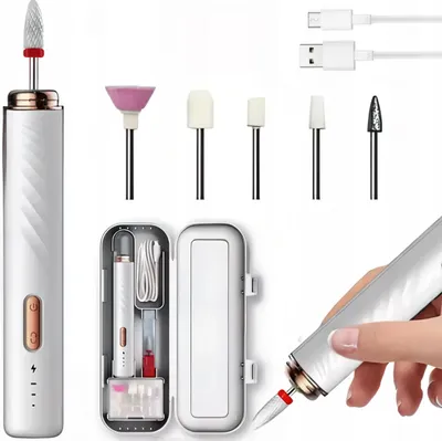 Zdjęcie produktu dla Frezarka Do Paznokci Manicure Pedicure Profesjonalna Bezprzewodowa Zestaw