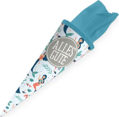 Produktbild von itenga Geschwister Schultüte 35 cm "Meerjungfrauen" mit Aufkleber "Alles Gute"