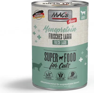 Produktbild von MAC's CAT - Monoprotein Dose 6x400g  |  Lamm