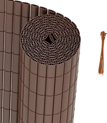 Image de Clôtures de jardin en PVC pour plus d'intimité – Délimitation de jardin et auvent de balcon – Marron