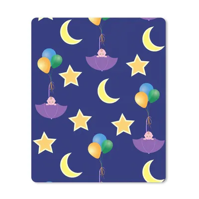 Produktbild von MuchoWow® Mauspad Mousepad Sterne - Muster - Regenschirm - Geburt 30x40 cm - Mousepads - Maus Mat - Pad - Mausunterlage - Mausmatten