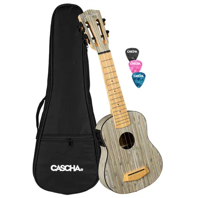 Produktbild von Cascha HH2315E Sopran Ukulele Bamboo in Graphit Look + EQ