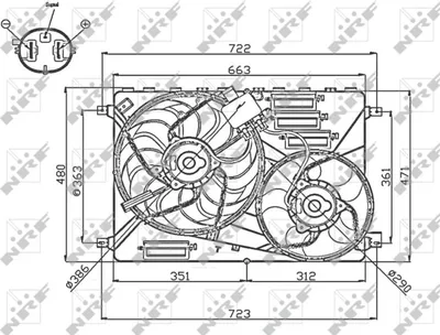 Produktbild von NRF 47756 Lüfter Motorkühlung Kühlerlüfter für LAND ROVER Freelander 2 SUV (L359) Wasserkühler
