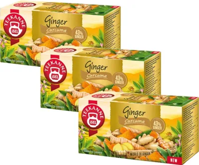 Produktbild von Teekanne Ingwer Kurkuma Tee 3x 20 Teebeutel - Kräutertee Mischung Ländertee