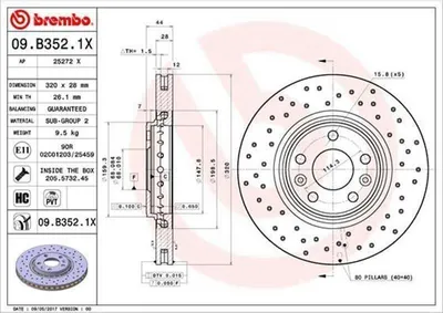 Zdjęcie produktu dla Tarcza hamulcowa BREMBO 09.B352.1X