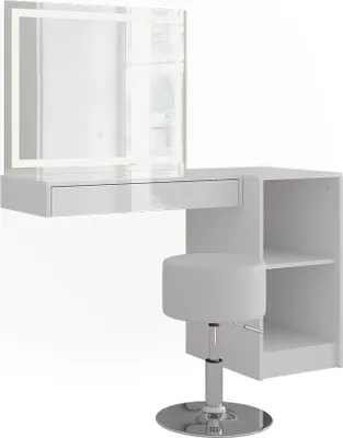 Image de Coiffeuse Vicco Sherry blanc/blanc brillant 120cm 4 parties, Model 57723