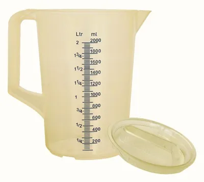 Image de Récipient gradué de 2 litres avec couvercle et poignée fermée
