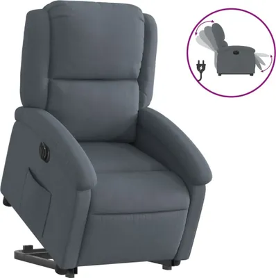 Produktbild von vidaXL Relaxsessel mit Aufstehhilfe Elektrisch Dunkelgrau Samt
