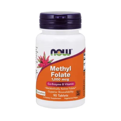 Produktbild von Now Foods, Methylfolat, 1.000 mcg, 90 vegane Tabletten, glutenfrei, sojafrei