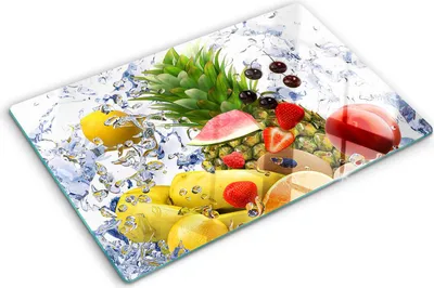 Obrázek produktu pro Kryt varné desky – Kryt na indukční desku – Ochranná skleněná deska – 80x52 cm– Skleněné ochranné desky na sporák –Tvrzené sklo –Ovoce a voda