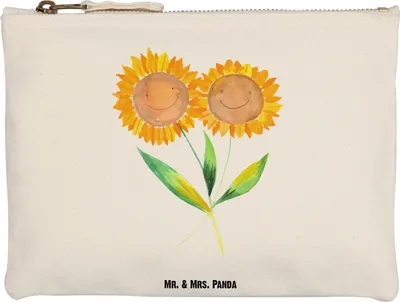 Produktbild von Mr. & Mrs. Panda Kulturbeutel Blume Sonnenblume Grösse XL Große - Weiß - Geschenk, kosmetiktäschchen, Pouch, Freundin, Lieblingsmensch, Garten, Federmappe, Zusammen