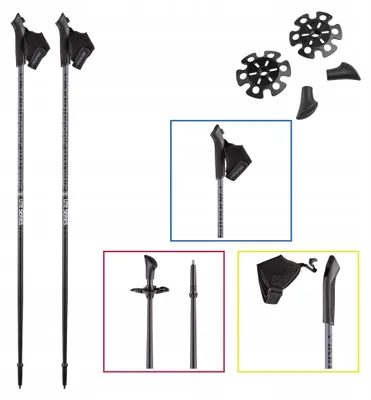Produktbild von Nordic-Walking-Stöcke 125 cm aus Aluminium mit Schaumstoffgriff und Clip-On-System
