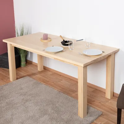 Produktbild von Tisch Kiefer massiv Vollholz natur Junco 241A (eckig) - Abmessung 80 x 180 cm