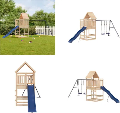 Produktbild von vidaXL Spielturm Massivholz Kiefer - Spielplatz - Spielplätze - Garten Spielplatz - Outdoor Spielplatz
