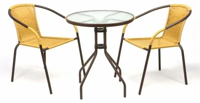 Obrázek produktu pro Zahradní balkonový set 2 židle + skleněný stůl