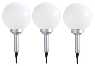 Produktbild von 3er Set LED Solarleuchte, Kugel weiß, H 42,5 cm