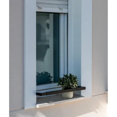 Produktbild von Horizontale Verstärkungsstange für Fenstergitter, ausziehbar 110–200 cm, Schwarz – verzinkter Stahl