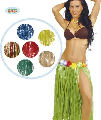 Produktbild von langer Hawaii Rock mit Blumen für Damen