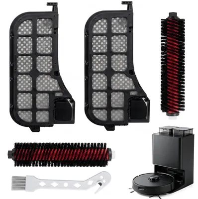Productafbeelding van Onderdelenset voor stofzuigrobots - 2 hoofdborstels en 2 HEPA-filters - Compatibel met stofzuig- en dweilrobots