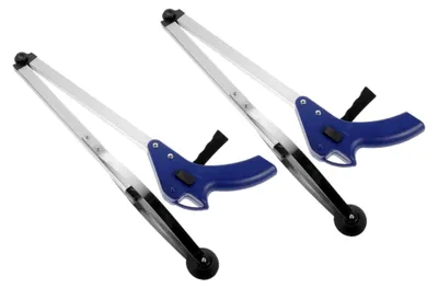 Produktbild von 2 Stück Faltbare Müllgreifer aus Aluminiumlegierung 83 cm Extra Lang Leicht Klappbar für Reinigung im Freien, Haushalt und Garten
