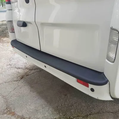 Image de Protection du seuil de chargement pour Renault Trafic 2001-2014 Protection de pare-chocs noir mat ABS