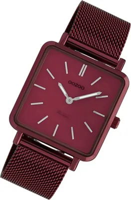 Immagine prodotto di Oozoo Orologio da polso rosso vino in acciaio inossidabile C20011 Orologio analogico vintage al quarzo UOC20011