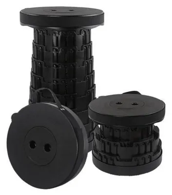 Obrázok produktu pre Skladacia stolička, teleskopická, vhodná na kemping, sedacia stolička, nastaviteľná výška 7-45 cm, nosnosť 210 kg, farby: čierna, modrá, červená