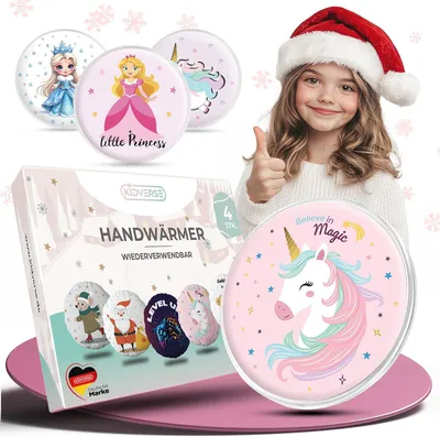 Immagine prodotto di Scaldamani per bambini - Set da 4 - Scaldamani riutilizzabili con simpatici disegni