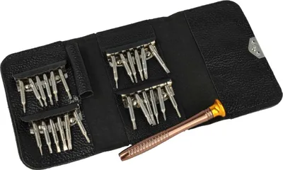 Produktbild von vhbw Schraubendreher Set 25 in 1 Feinmechaniker Werkzeug kompatibel mit iPhone, Handy, Brille, Computer - mit Etui