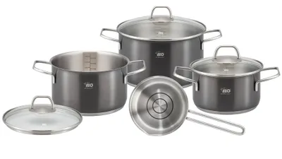 Image de ELO Twice Select Set de casseroles en acier inoxydable Système de dosage d'huile Induction noir 4 pièces