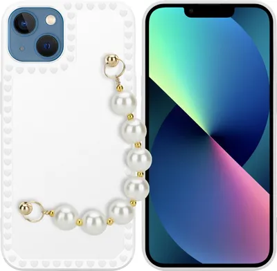 Immagine prodotto di Cadorabo custodia per Apple iPhone 13 custodia protettiva in bianco custodia per cellulare TPU custodia cover catena da polso