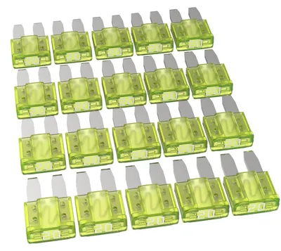 Productafbeelding van AUPROTEC Micro 2, platte zekeringen voor auto's, 20A, geel, 20 stuks