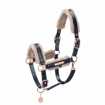 Produktbild von Eskadron HERITAGE Halfter " GLAMSLATE FAUXFUR DOUBLE PIN " Größe - X-Warmblut Farbe - navy